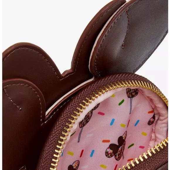 Loungefly Disney Minnie Mouse Chocolate Sprinkle Lollipop Coin Purse - Picture 4 of 4